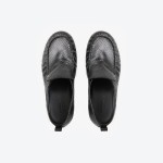 Snake-Print Pleated Loafers